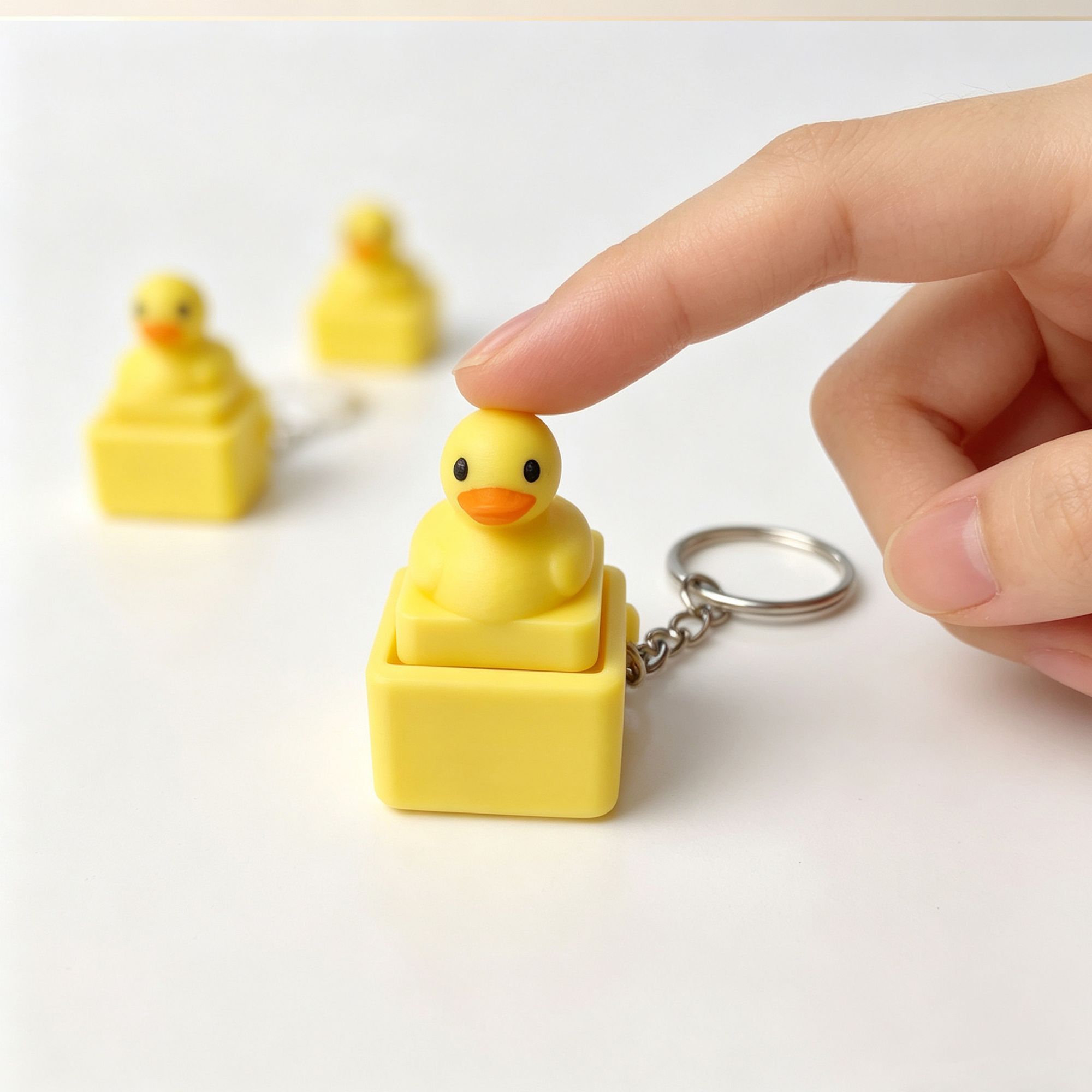 Women'S Yellow Accessories - Leuke gele eend druk op sleutelhanger