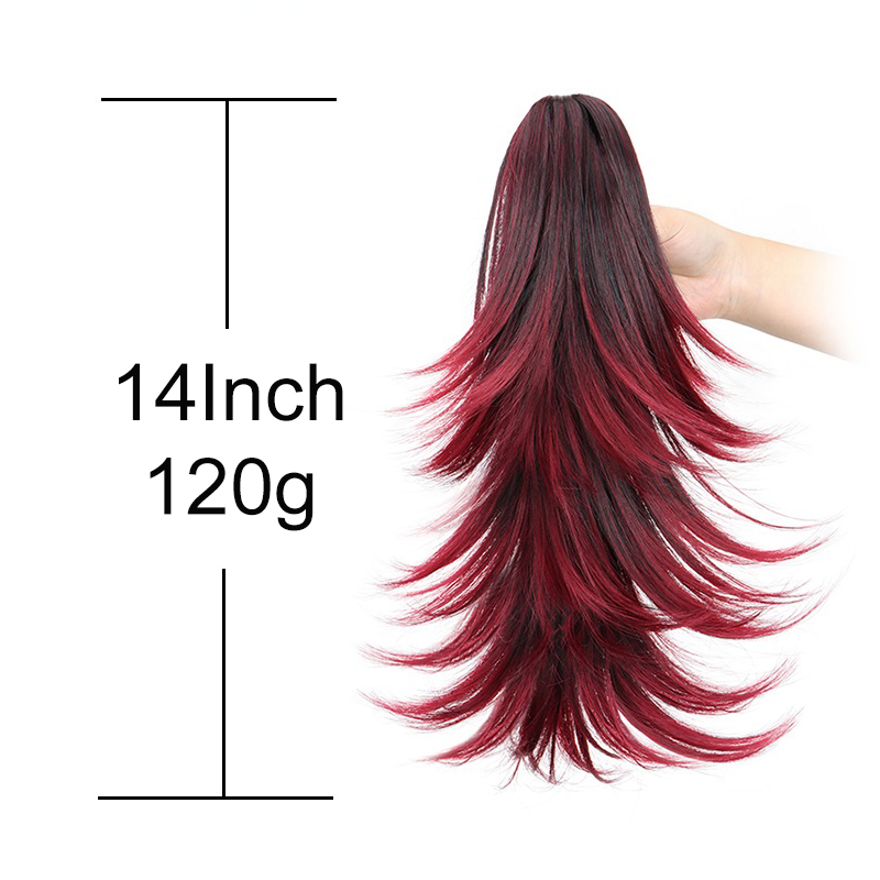 14 inch synthetisch kort krull - Hair Claw Clip Set recensie en prijs