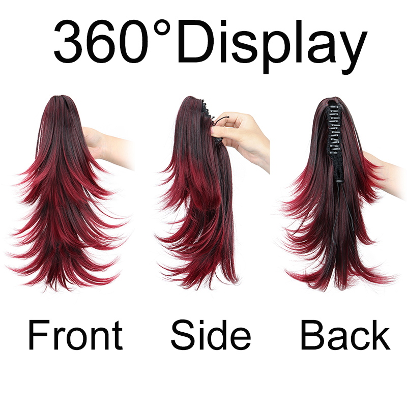 14 inch synthetisch kort krull - Hair Claw Clip Set recensie en prijs