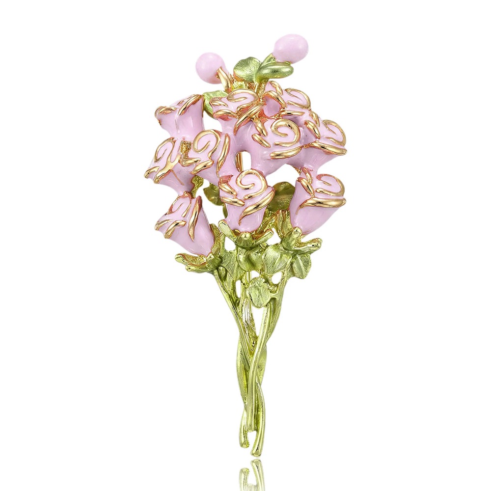 Roze Emaille Roos Boeket Broch - Women Accessories Bouquet recensie en prijs